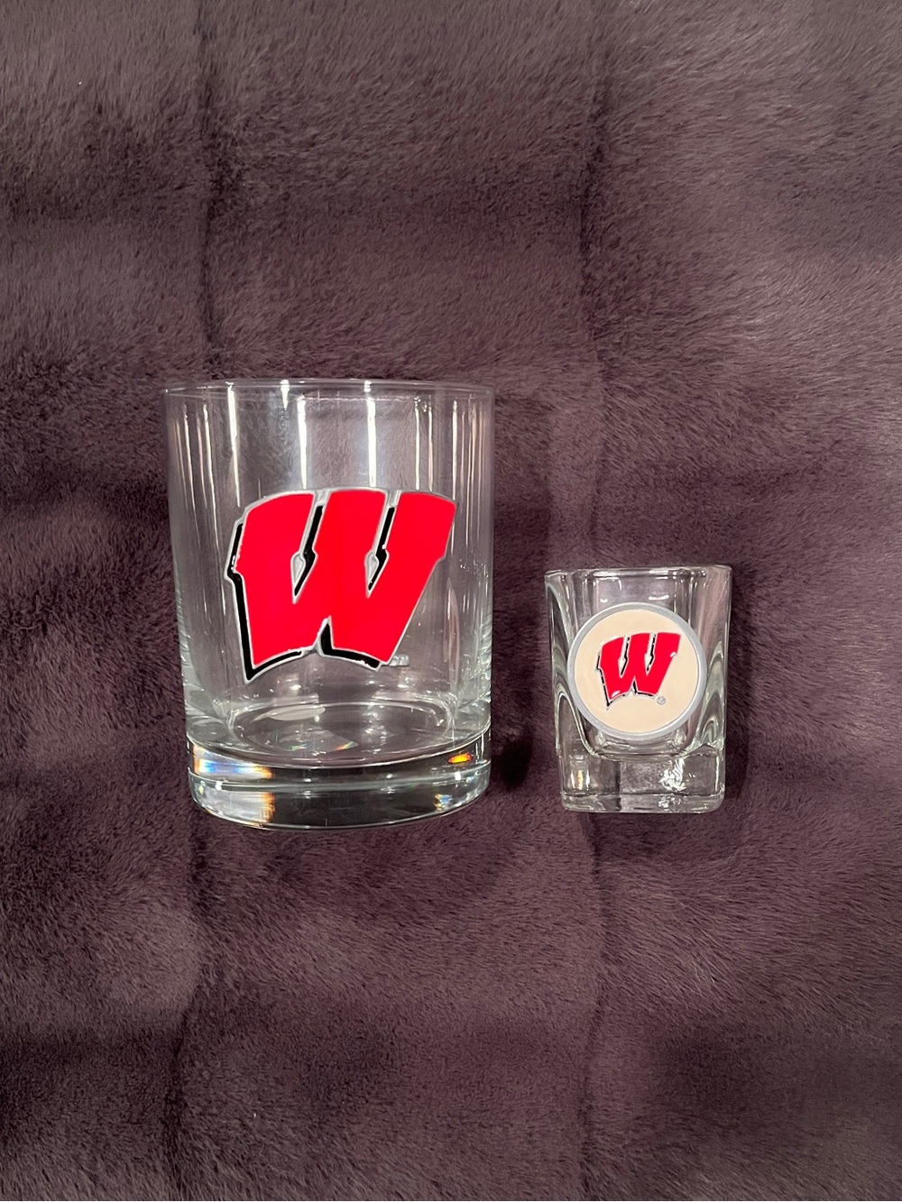NCAA University of Wisconsin Madison (Badgers) Rocks Glass & Shot Glass Set